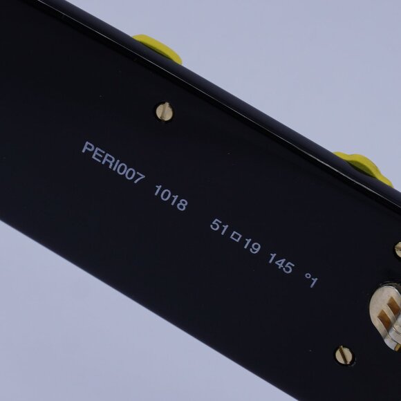 Palm Angels PERI007 ANGEL 1018 Sunglasses Black Rectangle Frame, Yellow Lenses - Picture 9 of 11